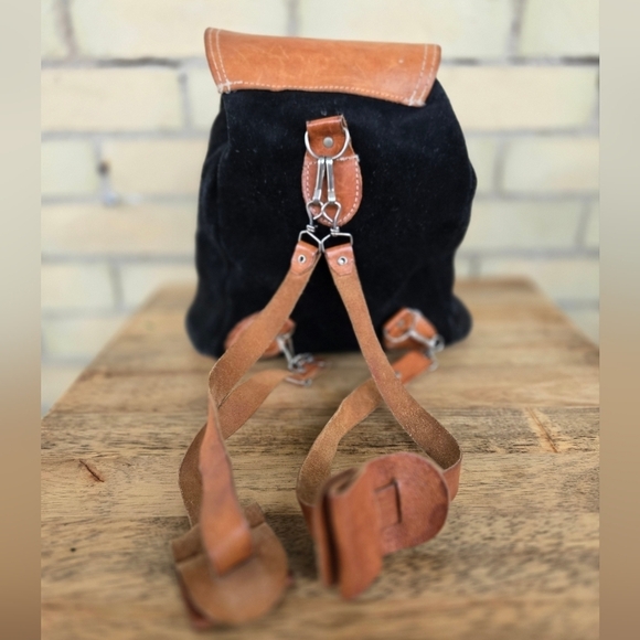Vintage Suede & Leather Backpack - Picture 5 of 11